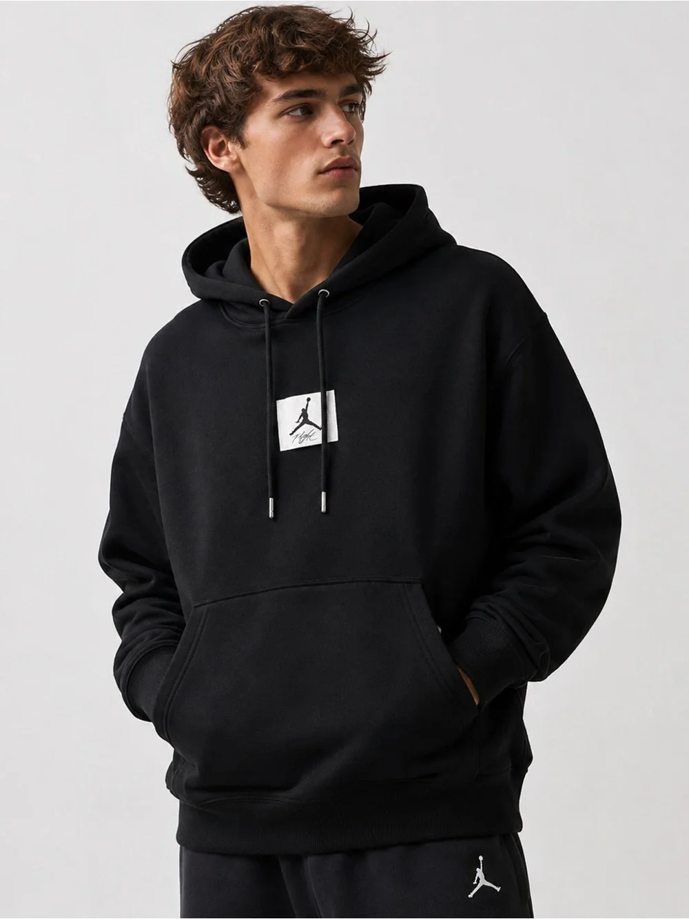 Nike Jordan Flight Fleece Pullover Hoodie Black Mens XS Heavyweight Cotton NWOT